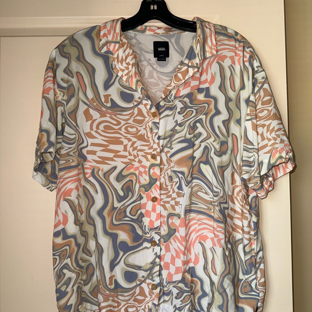 Vans Multicolor Swirl Short Sleeve Button-Up Shirt